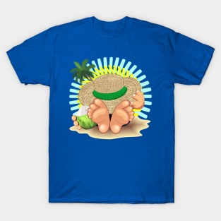 Relax on Summer Tropical Beach with Coconut Drink T-Shirt